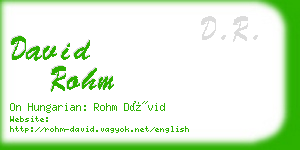 david rohm business card